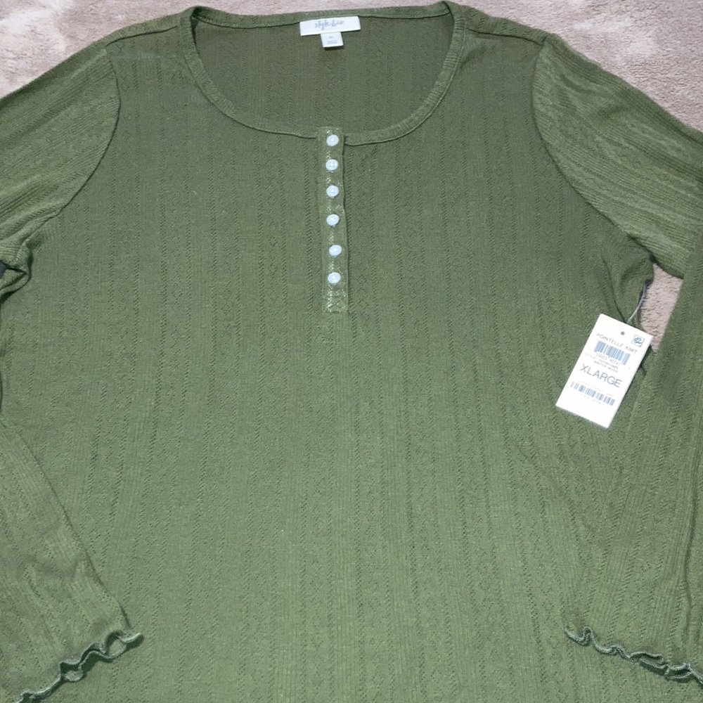 Style & Co. Pointelle Knit Top - Picture 6 of 8